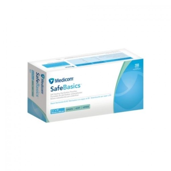 Pochettes de stérilisations autocollantes SafeBasics 5.25'' X 10''